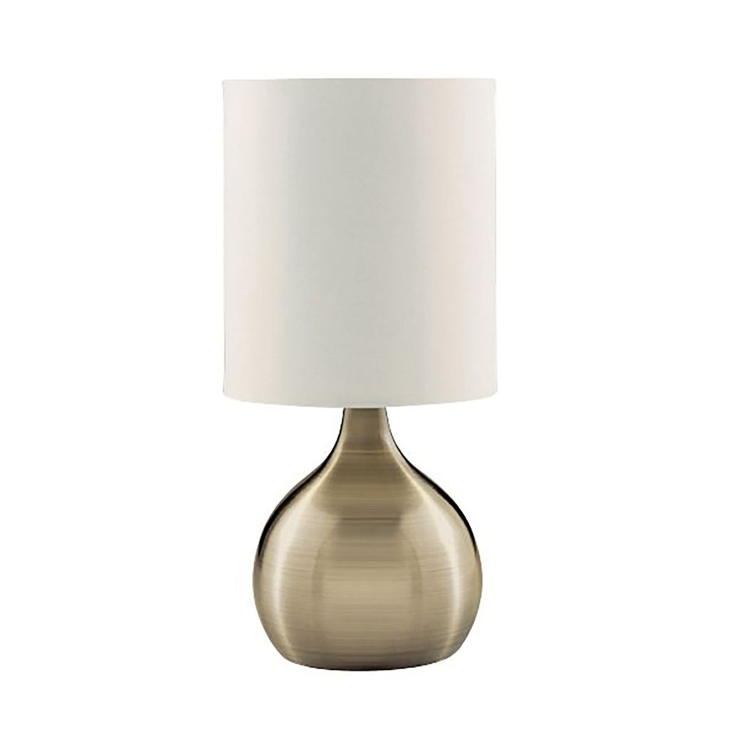 Lampada da tavolo touch, paralume in tessuto, dimmerabile H Immagine del prodotto 