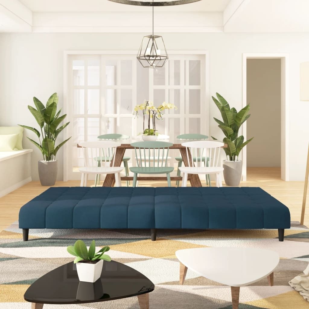 "2026 Aktion"Schlafsofa - CLORIS - Bettsofa eleganten Design - 2-Sitzer Blau Samt - 200 x 84,5 x 69 cm - DEMöbel4603151