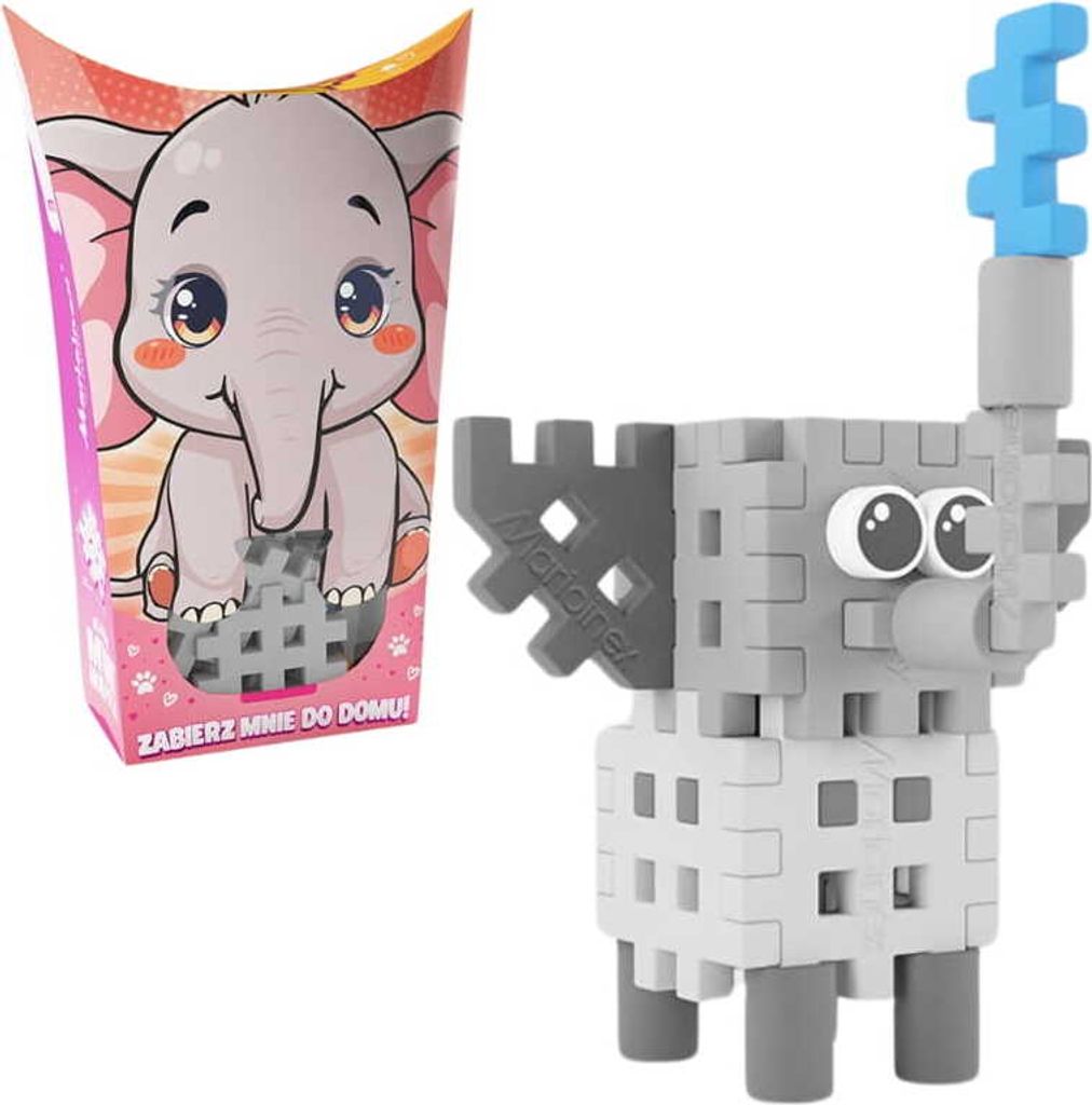 MARIOINEX | Konstruktionsspielzeug - Mini Waffeln - Elefant - 25 Teile - Kreativ und Sicher - Für Kinder ab 3 Jahren