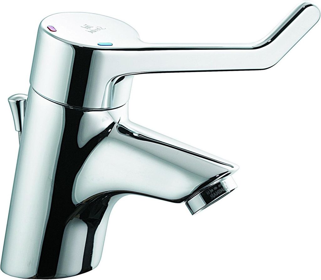 Ideal Standard Einhebel-Waschtischsicherheitsarmatur CERAPLUS Hebel 120 mm ohne Zugknopf-Ablaufgarnitur chrom