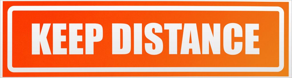 Keep Distance invertiert Magnetschild Schild magnetisch - 30cm Neonorange - Magnetfolie für Auto PKW Kfz