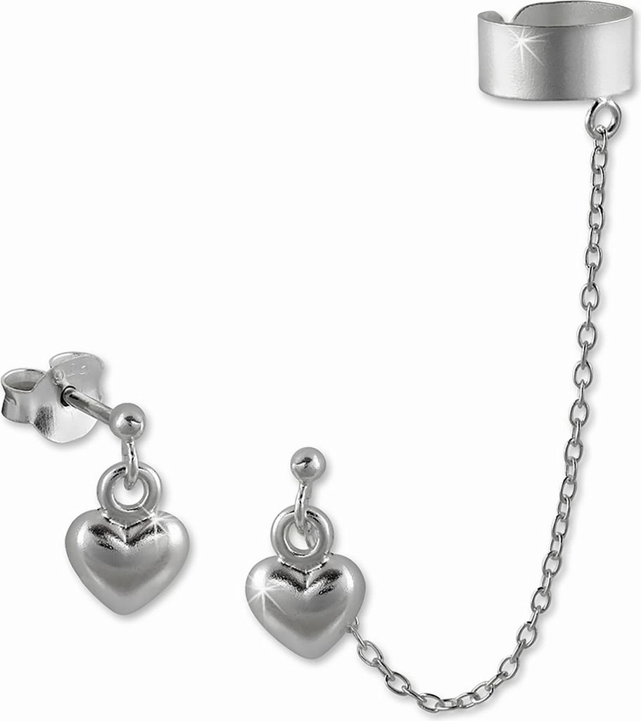 SilberDream Ohrstecker für Damen 925 Silber silber Herz Ohrringe SDO8871