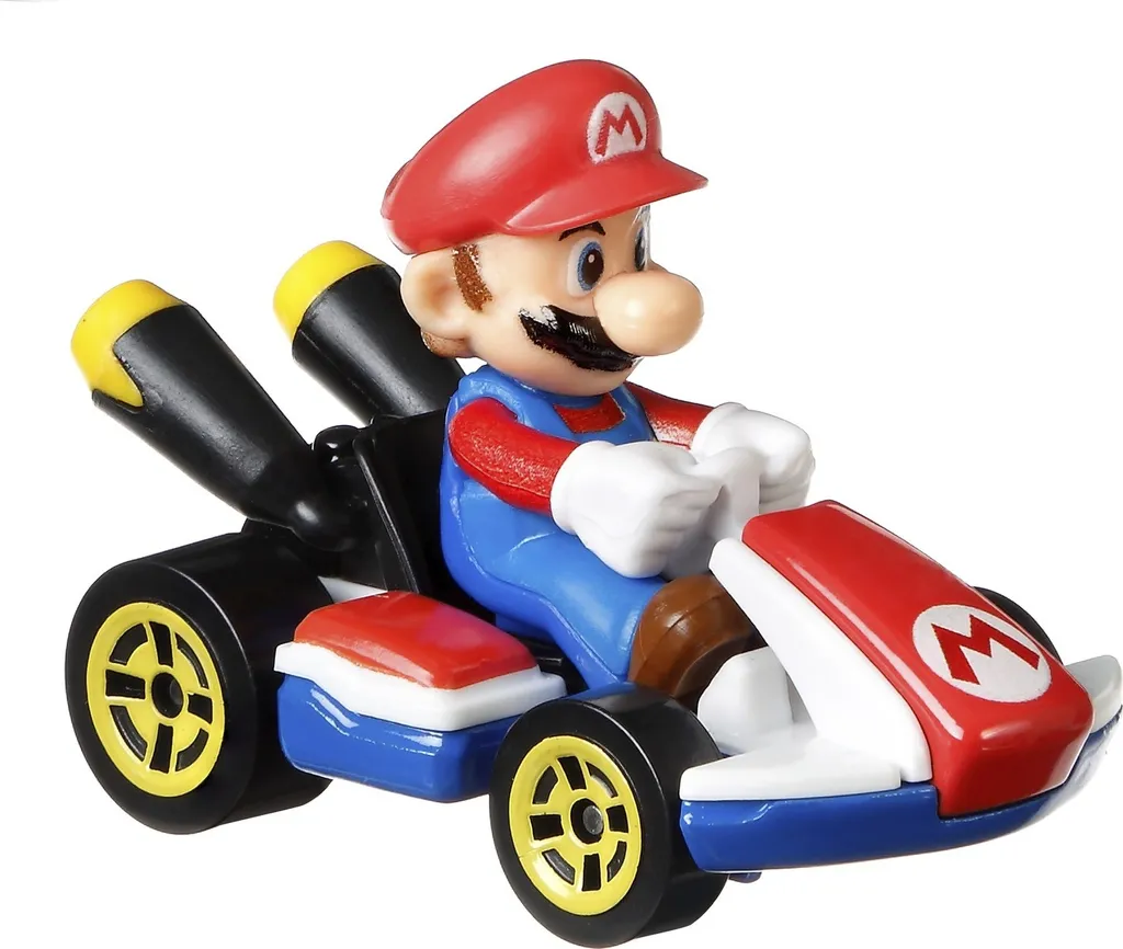 Mario Kart Hot Wheels Robuste 1:64 Mario en Métal pour Jeu Sans Fin