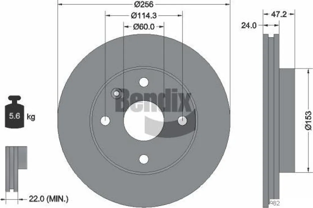 Disque de frein de remplacement pour Lacetti - Qualité OE BENDIX