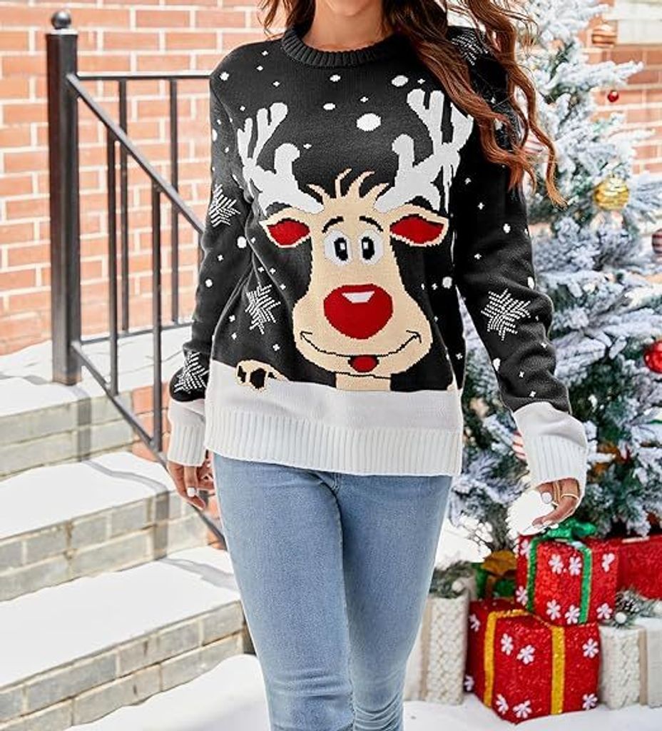 Weihnachten pullover frauen faul herbst und winter stil Produktbild 3