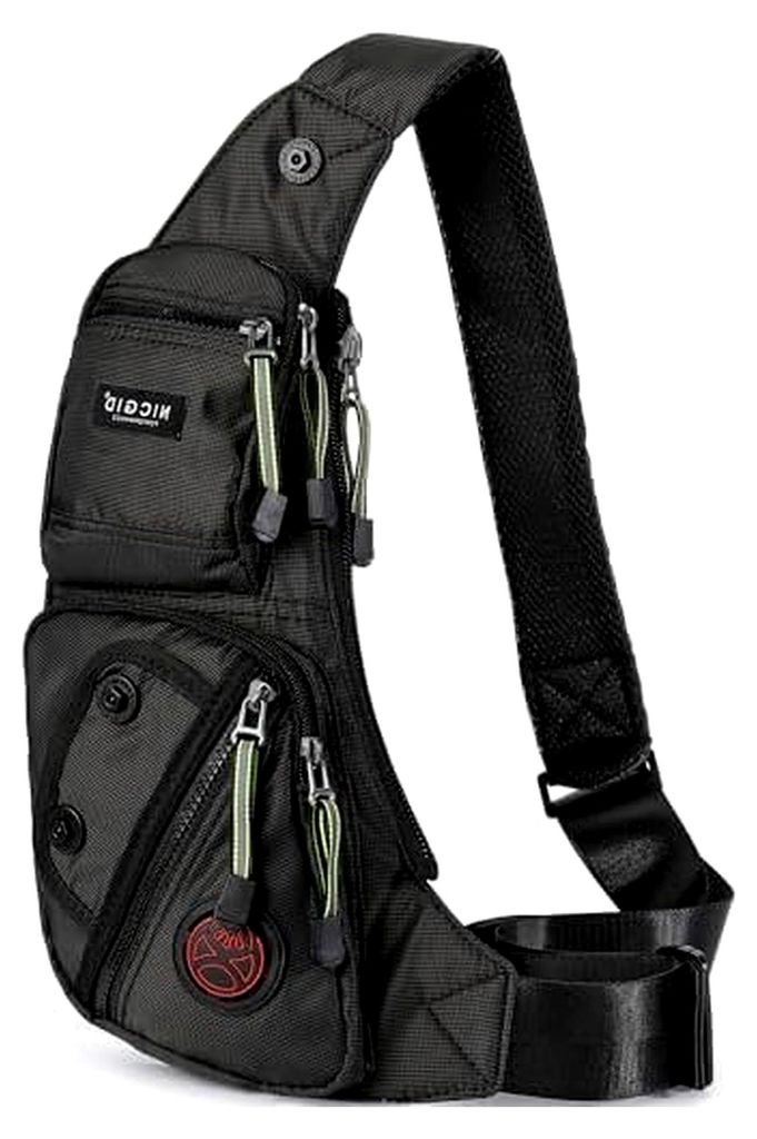 Uni Schultertasche Brust- und Umhängetasche schwarz