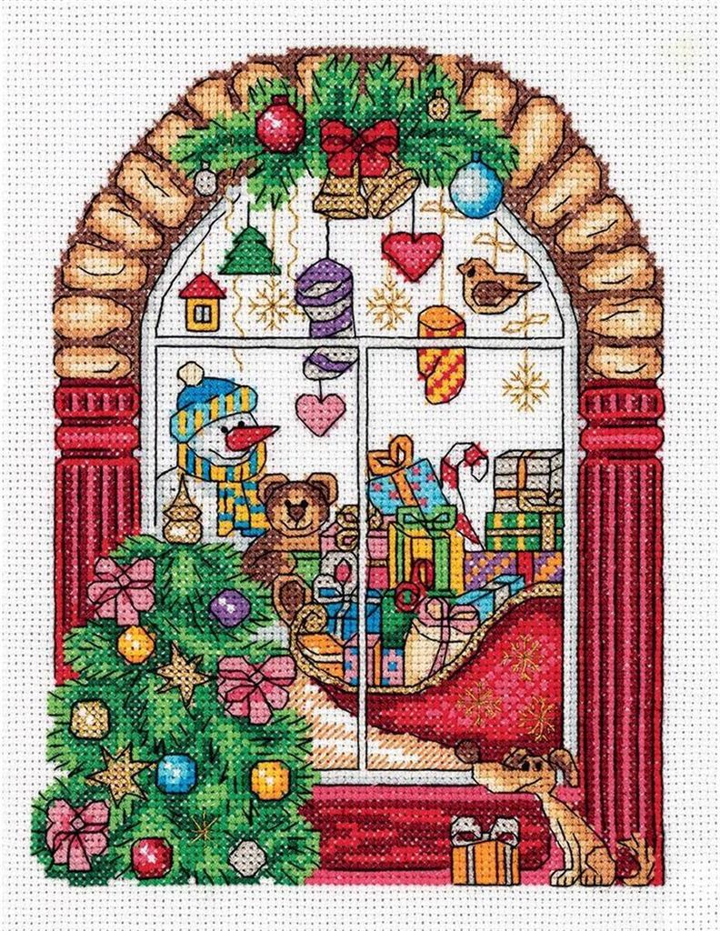 Klart Kreuzstichset "Neujahrsschaufenster" 18x22.5cm, Zählmuster