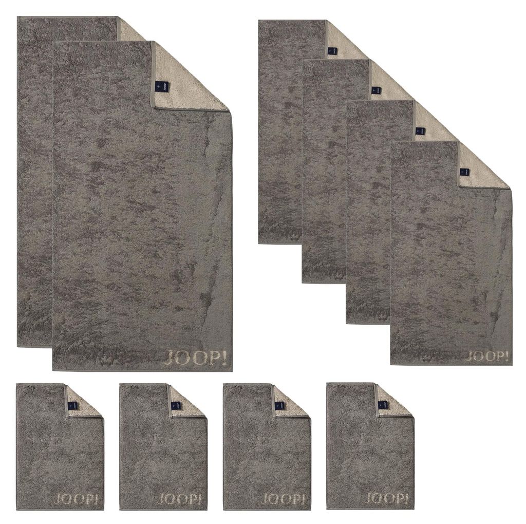 JOOP! 1600-70 Set 10-tlg. grafit 2x Duschtuch 4x Handtuch 4x Gästetuch