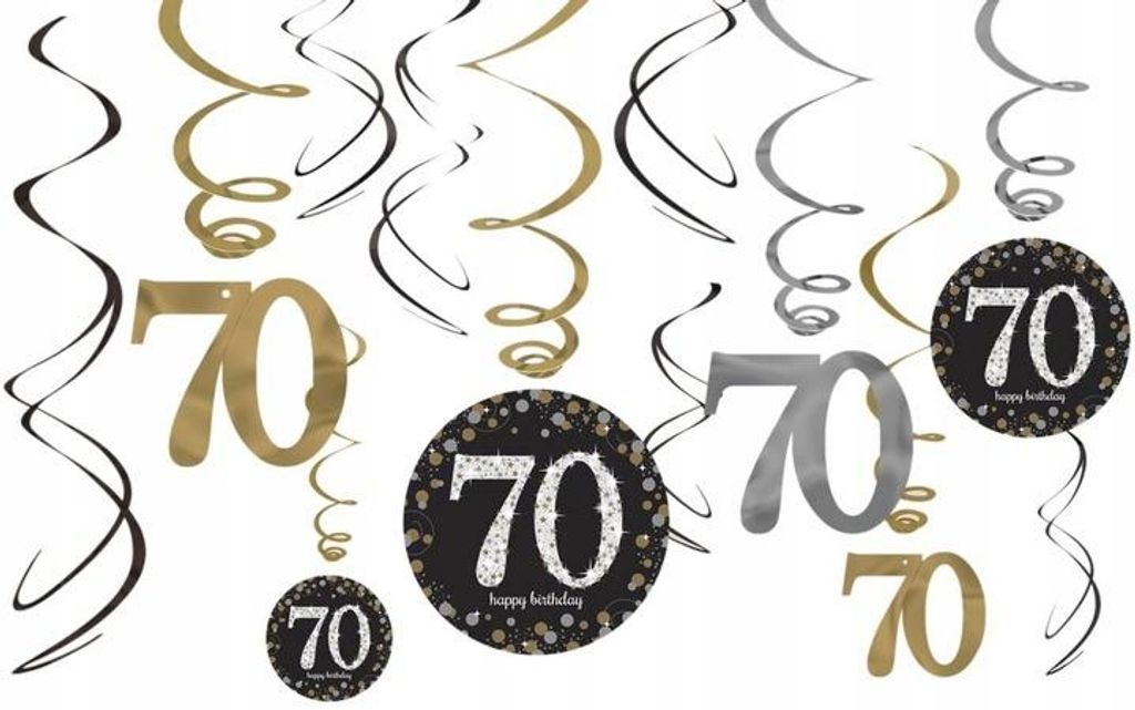 Swirldeko-Set šumivé Happy Birthday gold 70 Obrázok produktu 