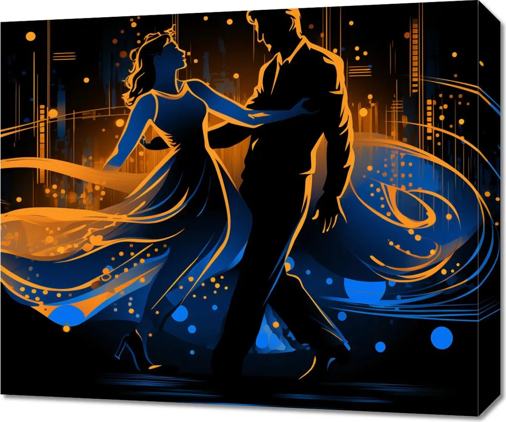 Image 60 x 50 cm Danse dans la lumière de l'aura nocturne pour salon