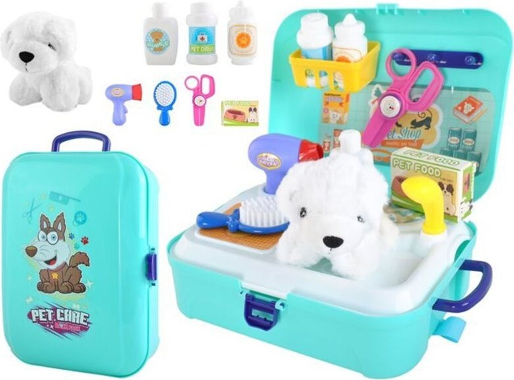 Ein Set zum Baden eines Hundes - ein Spielzeug