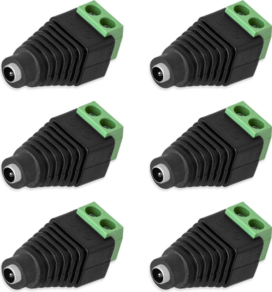 6x DC Buchse Hohlbuchse 1,35 mm - 3,5 mm Adapter Stecker > Terminal Block 2 Pin Schraubbar