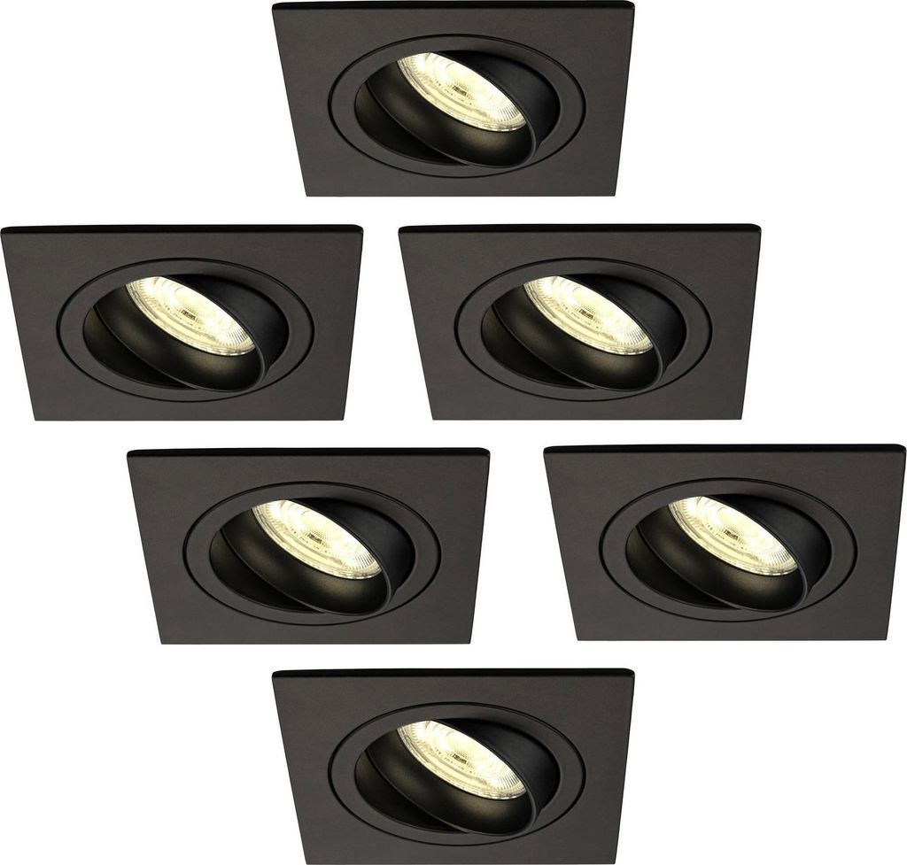 Ledvion 6er Set LED Einbaustrahler Schwarz 3W dimmbar Produktbild 
