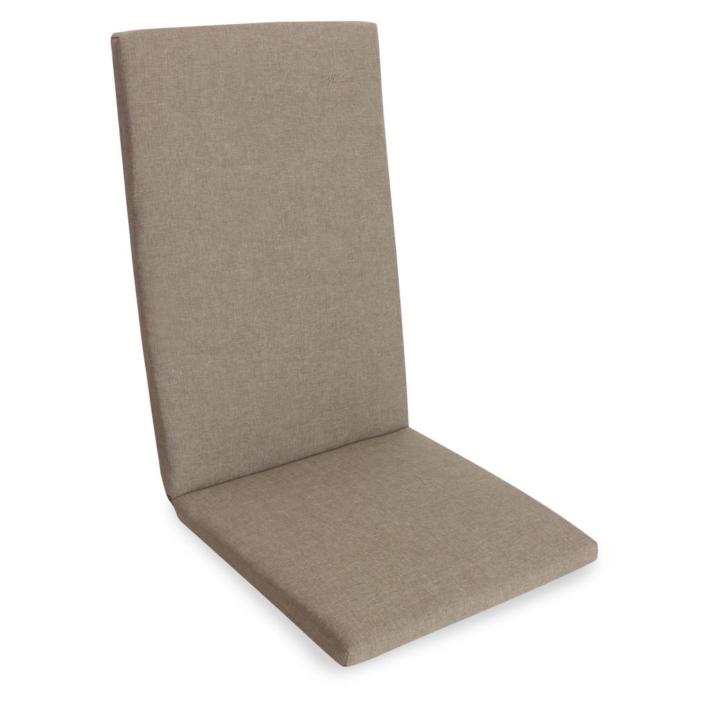Herlag Sunny Hochlehner-Auflage 123x50x4 cm – wetterfest, wasserfest & UV-beständig – waschbarer Bezug mit Reißverschluss – Taupe