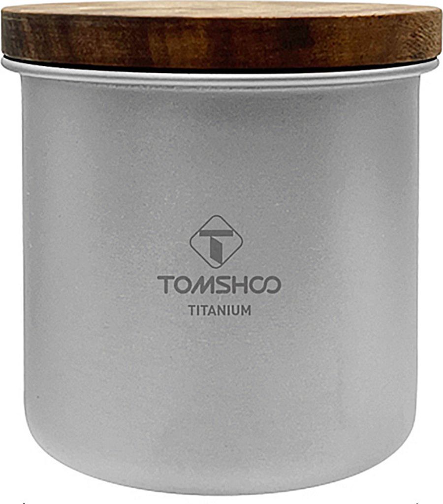 Kaffeebohnenbehälter aus Titan mit Holzdeckel, kann 125 g Kaffeebohnen, Teeblätter, Nüsse aufbewahren
