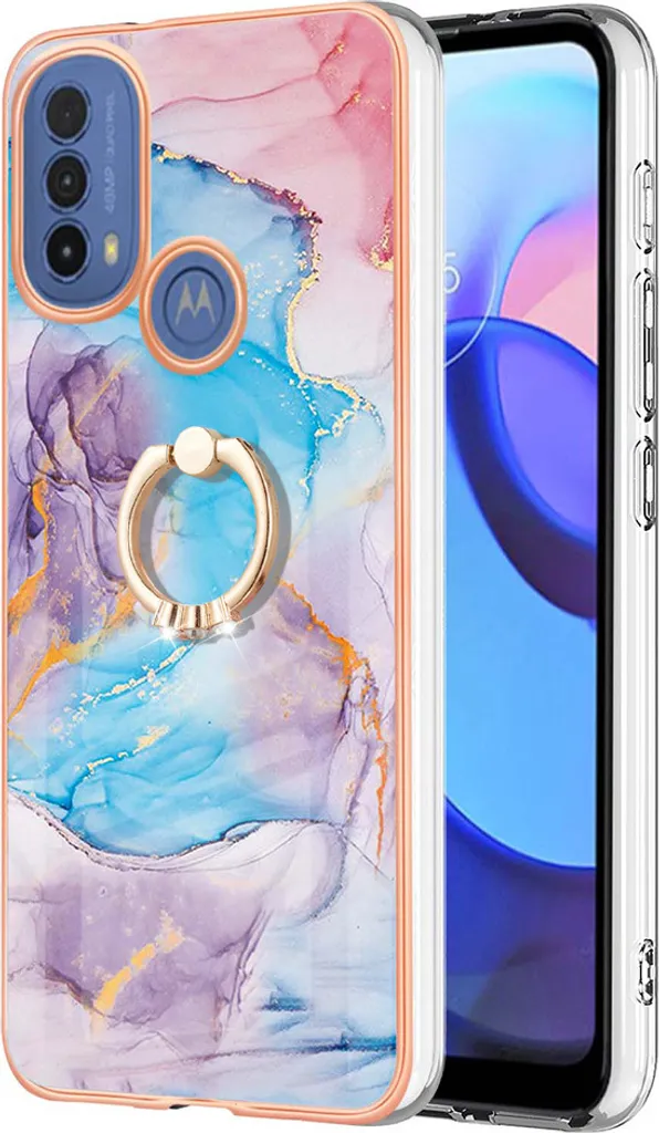 Custodia Professionale Motorola Moto E40 E30 E20 Blu | Ring Stand TPU