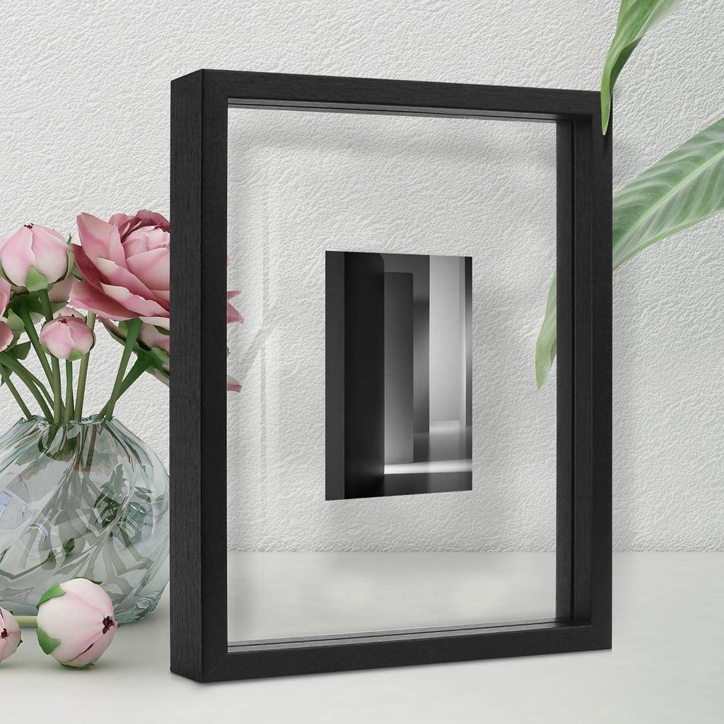 Fotorahmen 13x18 cm, 20x25 cm - Elegantes Design - Schwarzes Holz - Geeignet für Wand und Schreibtisch