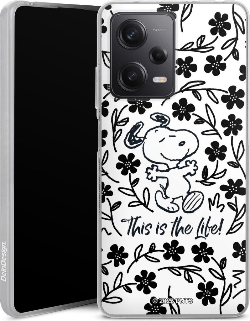 DeinDesign Handyhülle für Xiaomi Redmi Note 12 Pro 5G Silikon Hülle Case Smartphone Schutzhülle Blumen Peanuts Snoopy