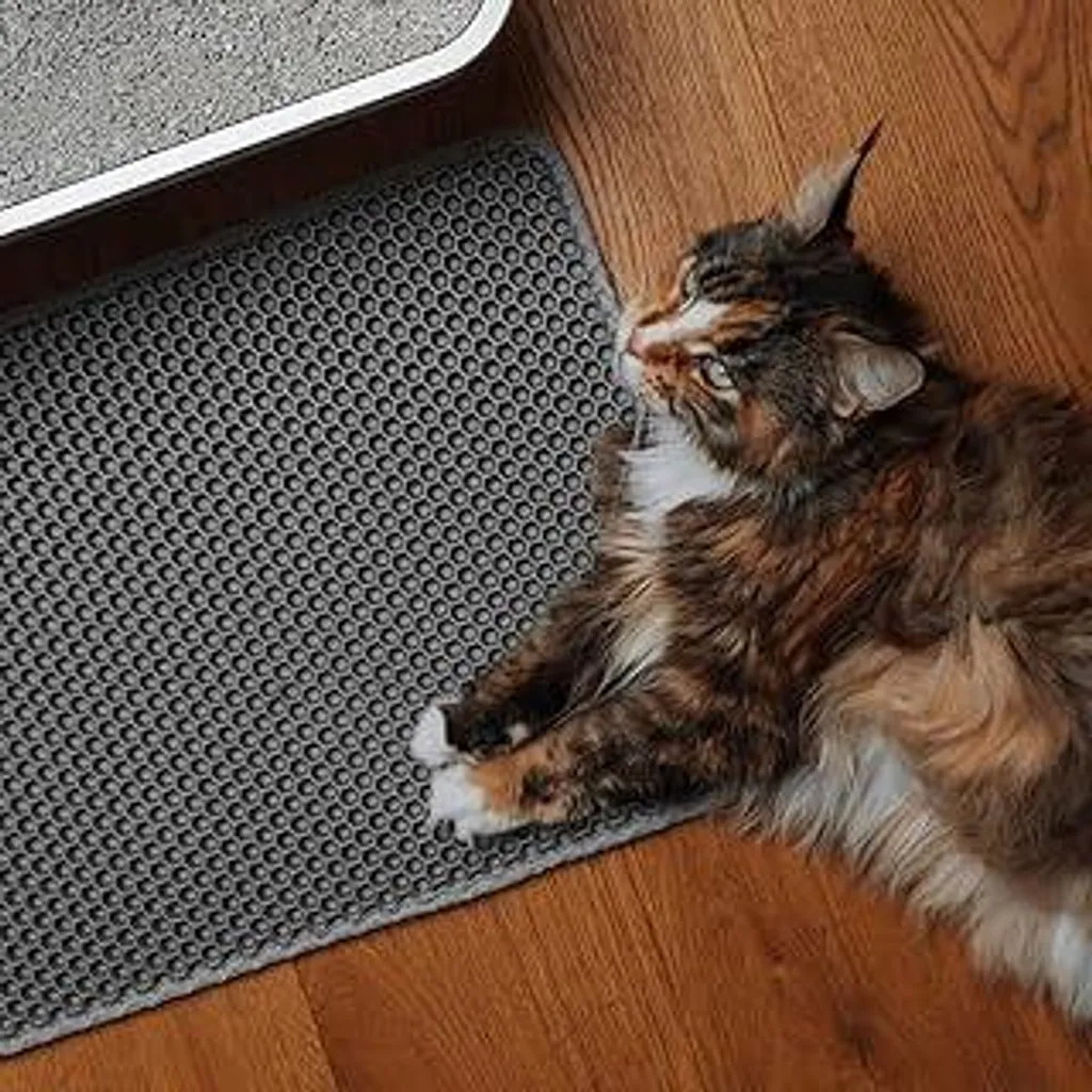 LucyBalu LOOMAT Tappetino per Lettiera Gatti Antracite Doppio Strato