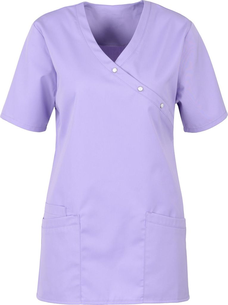 beb MEDIZIN/PFLEGE Damen KASACK Kurz V-Neck Baumwollmix Flieder S
