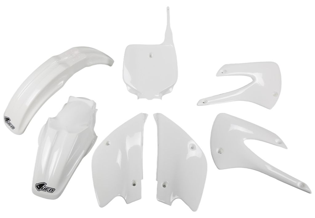 Verkleidungskit UFO PLAST 7-teilig Verkleidungssatz Kunststoff für Kawasaki KX 85 ccm Bj. 2001 - 2013, Farbe:weiß OEM