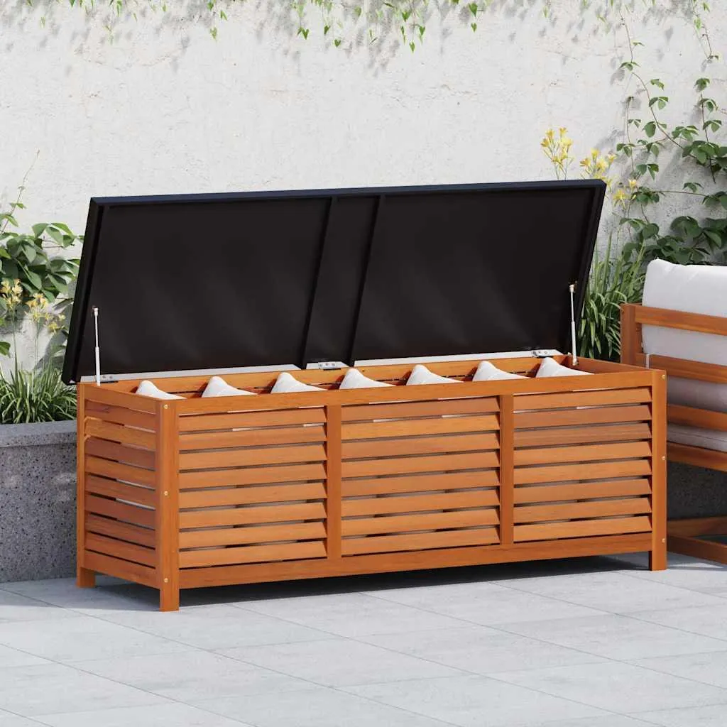 Malle de rangement extérieure en eucalyptus massif 150 cm pour terrasse
