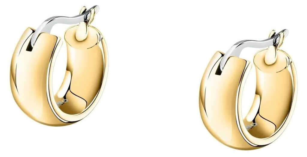 Boucles d'oreilles créoles anti-allergie acier doré SAUP34 confort