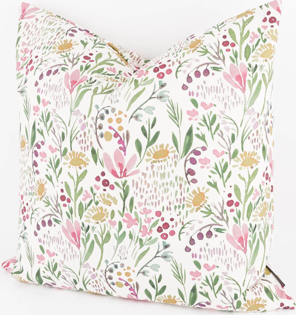 Kissenhülle Aquarell Blumen weiß rosa grün in versch. Größen Größe 80x80cm (HxB) 80x80cm (HxB) Größe