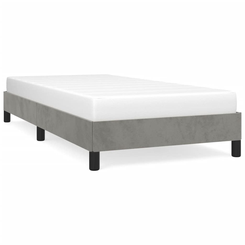 "WINTER SALE"Bettgestell Stylishces - Einzelbett/Jugendbett mit Lattenrost - ohne Matratze - Hellgrau 100x200cm Samt - Klassische Betten NeuMöbel9...