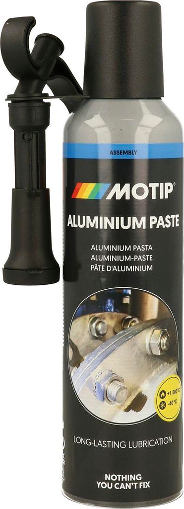 Motip Montagepaste - Alupaste für eine effiziente Montage und Demontage + Korrosionsschutz, hitzebeständig bis 1500 Grad, Kartusche 200ml