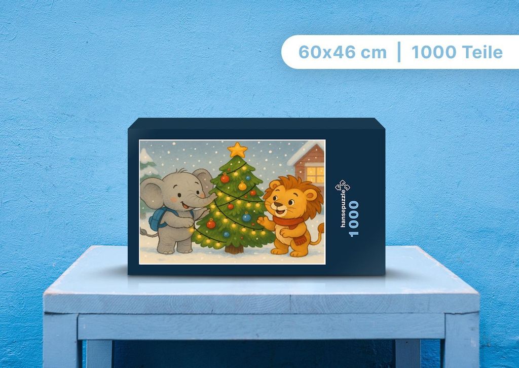 hansepuzzle 110395 - Raffi und Buschi Puzzle, 1000 Teile, Kinder, 60,0 x 46,0cm mit hochwertiger Aufbewahrung, Kartonbox & Beutel