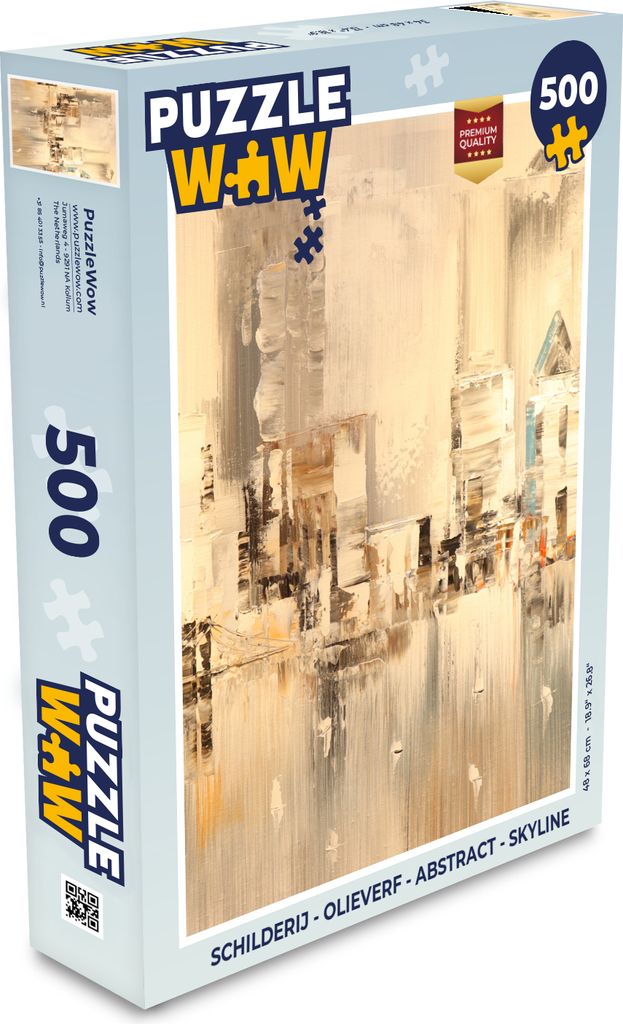 MuchoWow Puzzle 500 Teile Gemälde - Öl - Abstrakt - Skyline - Denken - Spiel - Toy