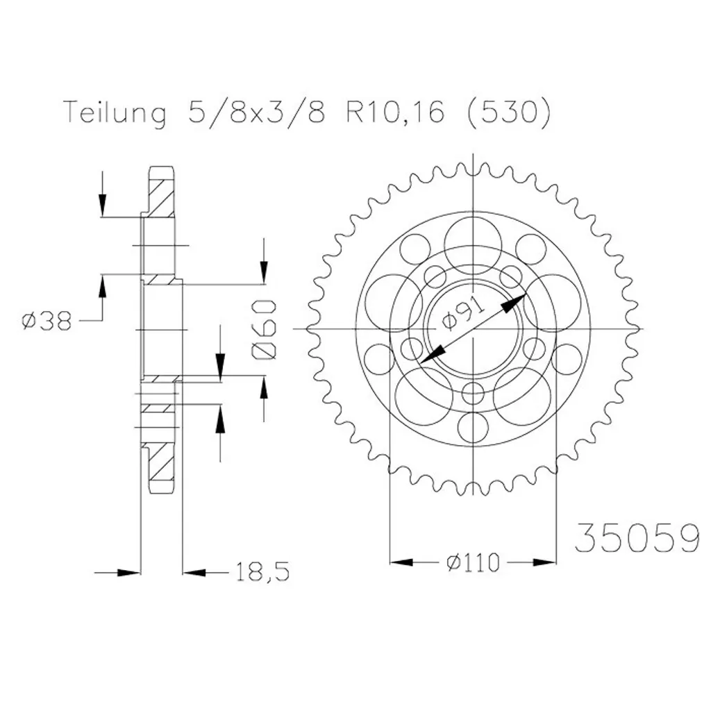 Pignon 42Z Pas 530 Anti-Usure : Remplacez votre Pignon Moto Usé