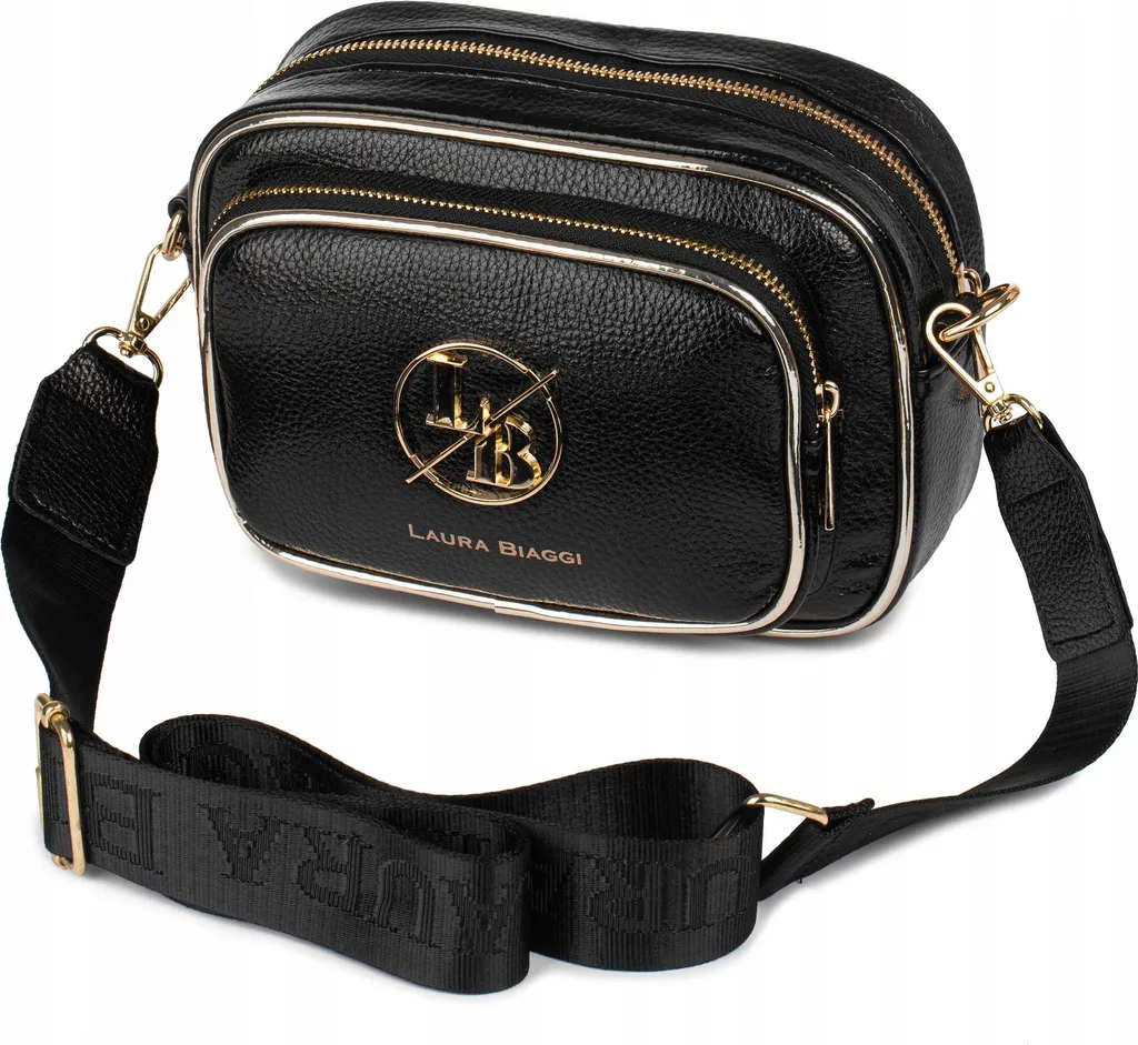 Messenger Laura Biaggi Noire - Sac Bandoulière Tendance pour Femme