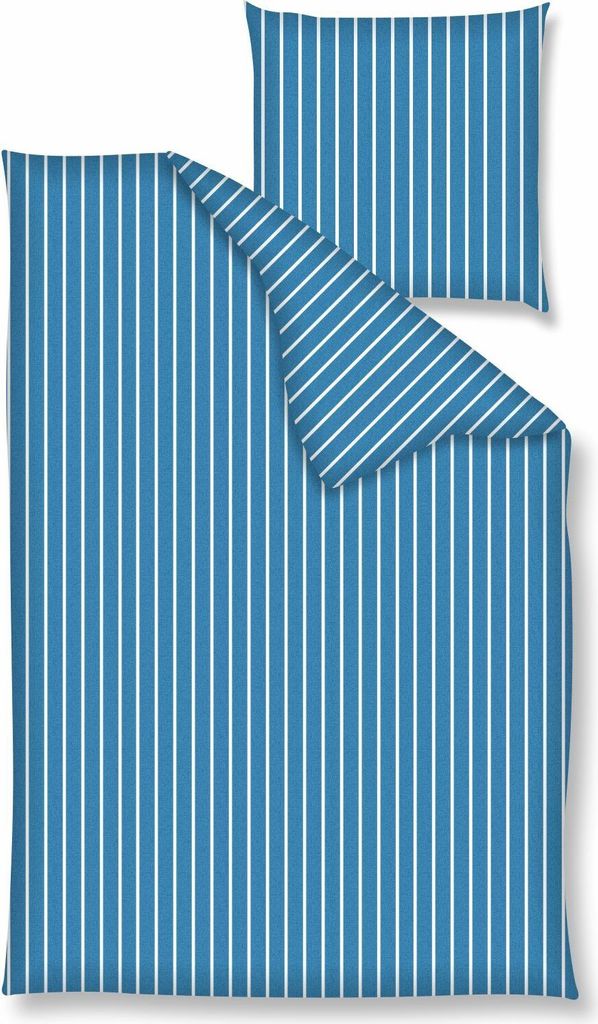 Traumschloss Renforcé Bettwäsche - Streifen blau weiß 200 x 200 cm gestreift in blau weiß