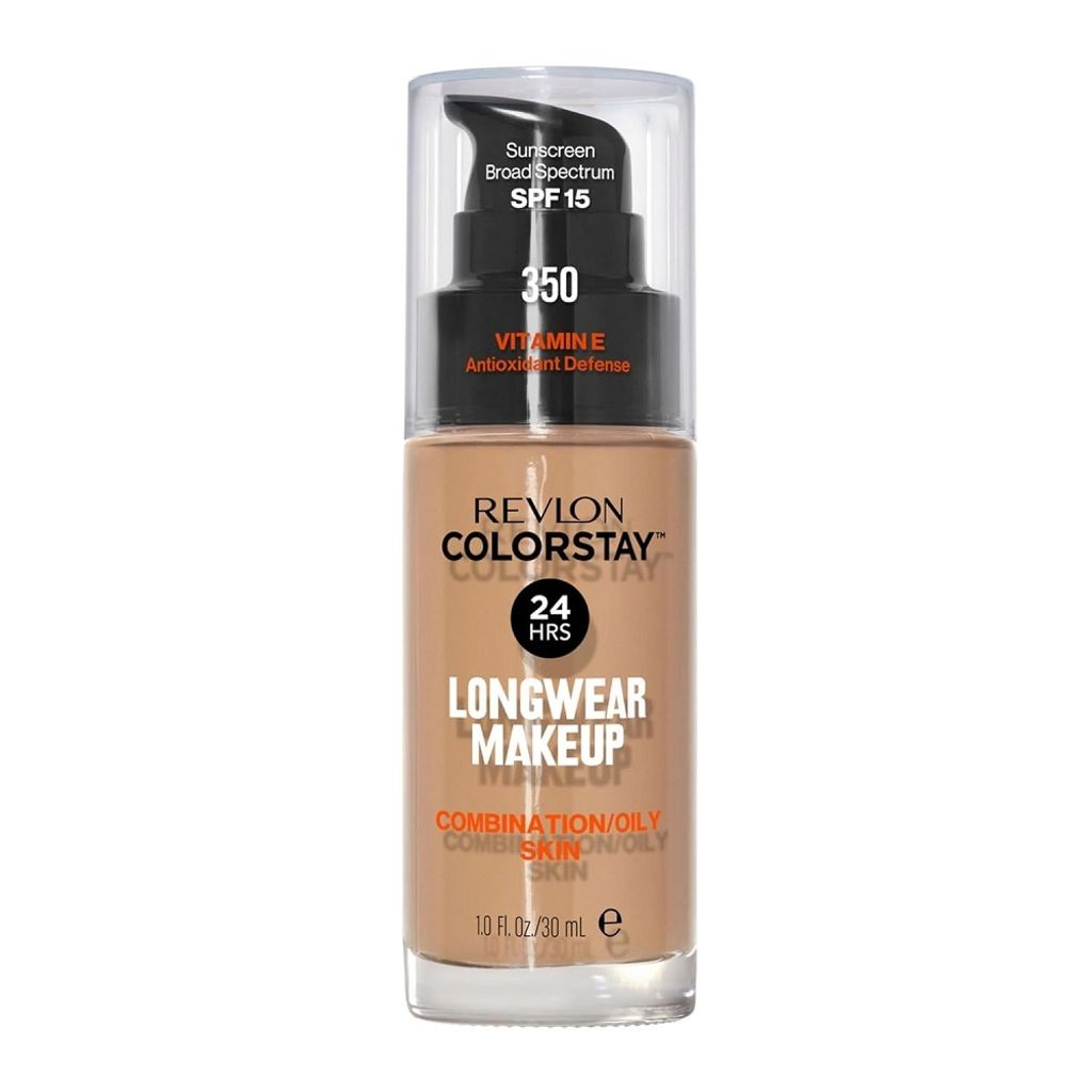 A bottle of Revlon Colorstay Longwear Makeup foundation.