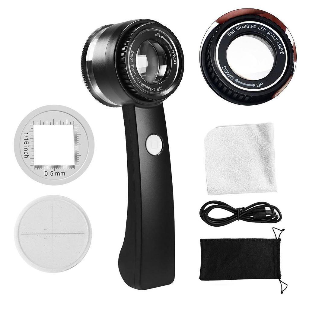 60-fache Schmucklupe –LED- und UV-Licht, Ringlupe für Produktbild 