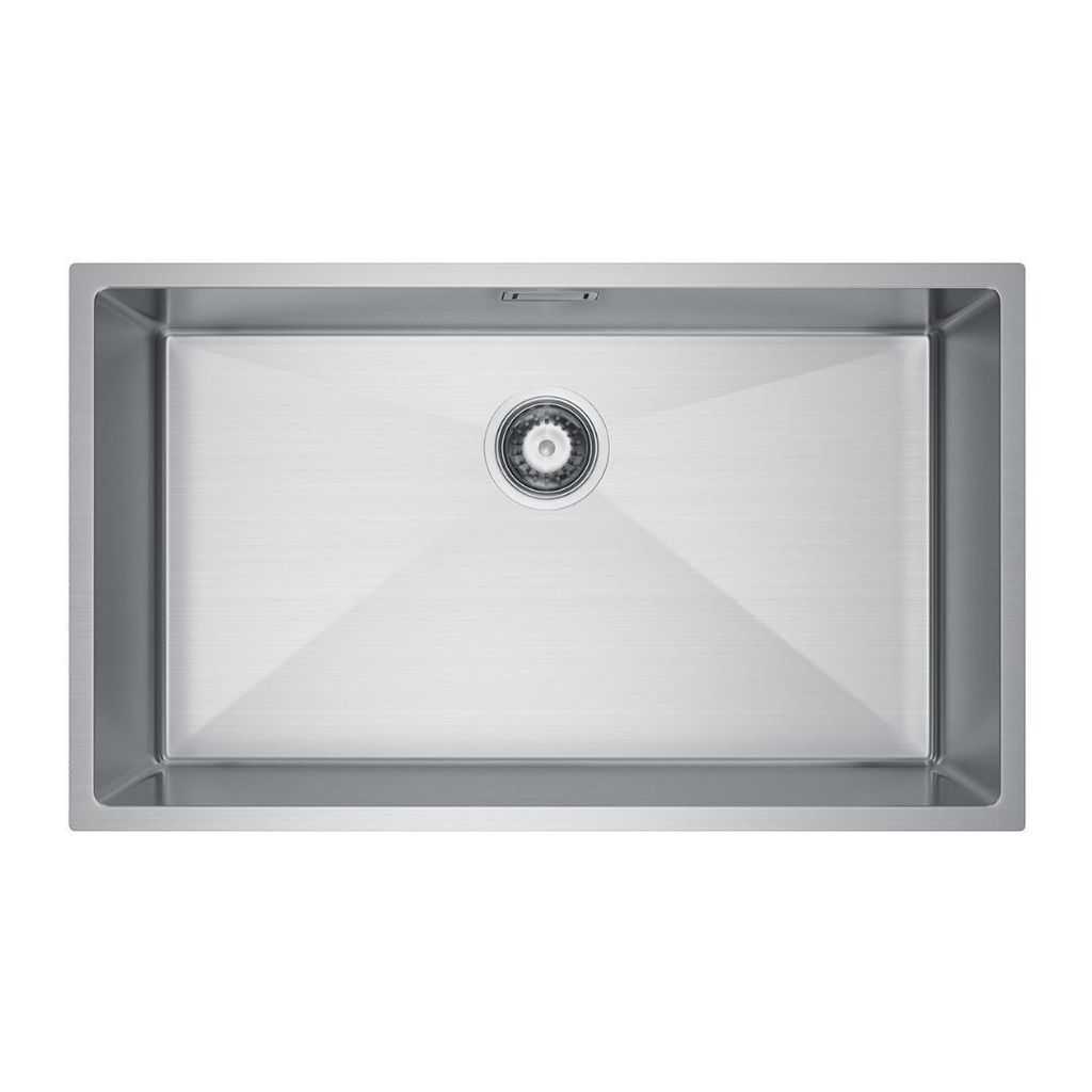 VBChome Küchenspüle 74×44 cm Edelstahl Stahlfarbe ohne Abtropffläche – 1 Becken Einbauspüle Tiefe 21 cm Mindestunterschrank 80 cm Unterbausp...