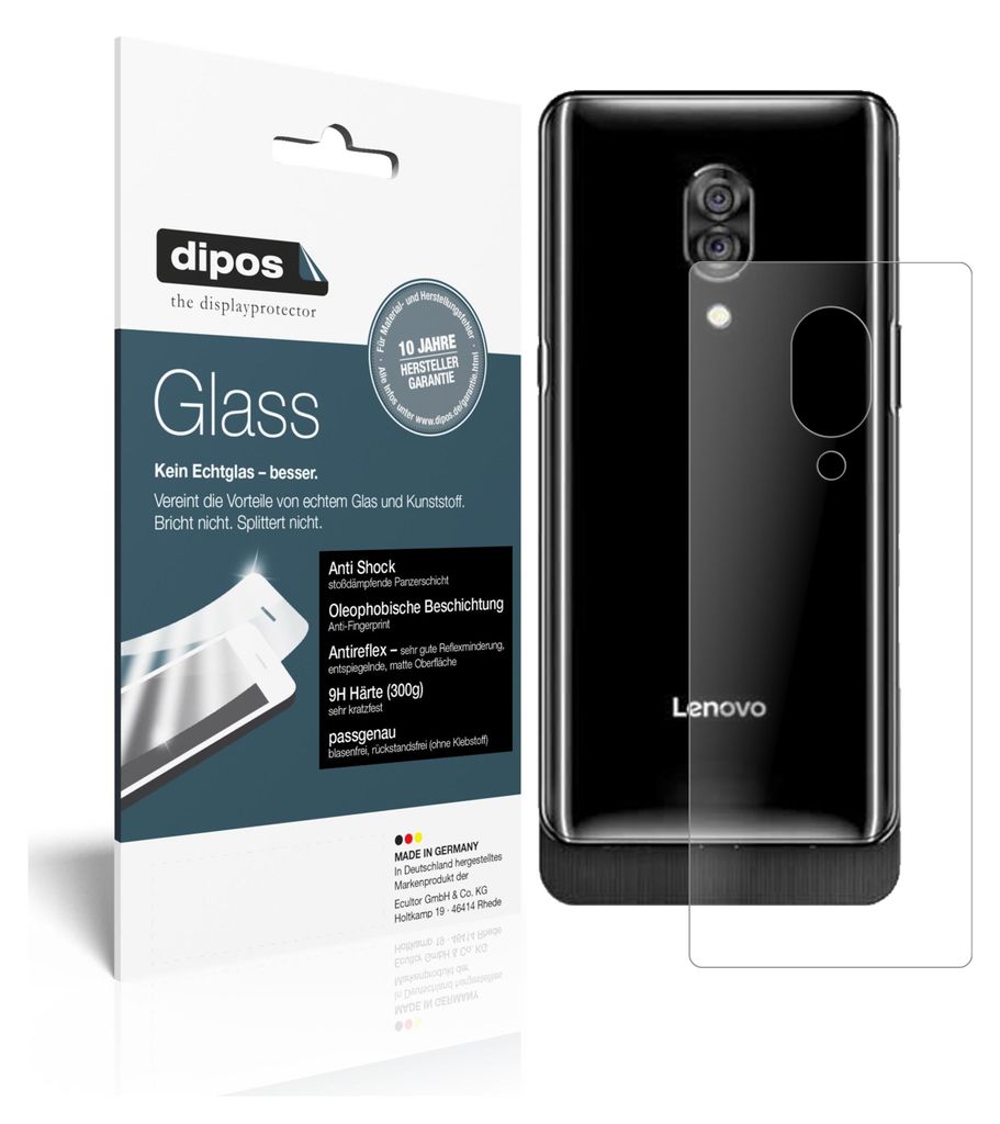 2x Schutzfolie für Lenovo Z5 Pro GT Rückseite matt - Anti-Shock 9H Folie dipos