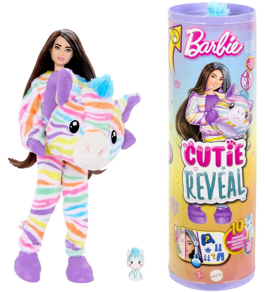 Barbie Cutie Reveal, Serie "Sueño de Color", diseño: cebra Imagen del producto 