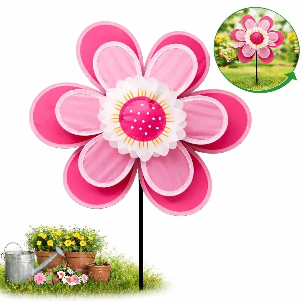 Decorazioni da giardino – Rosa e rosa chiaro – Mulino a Immagine del prodotto 