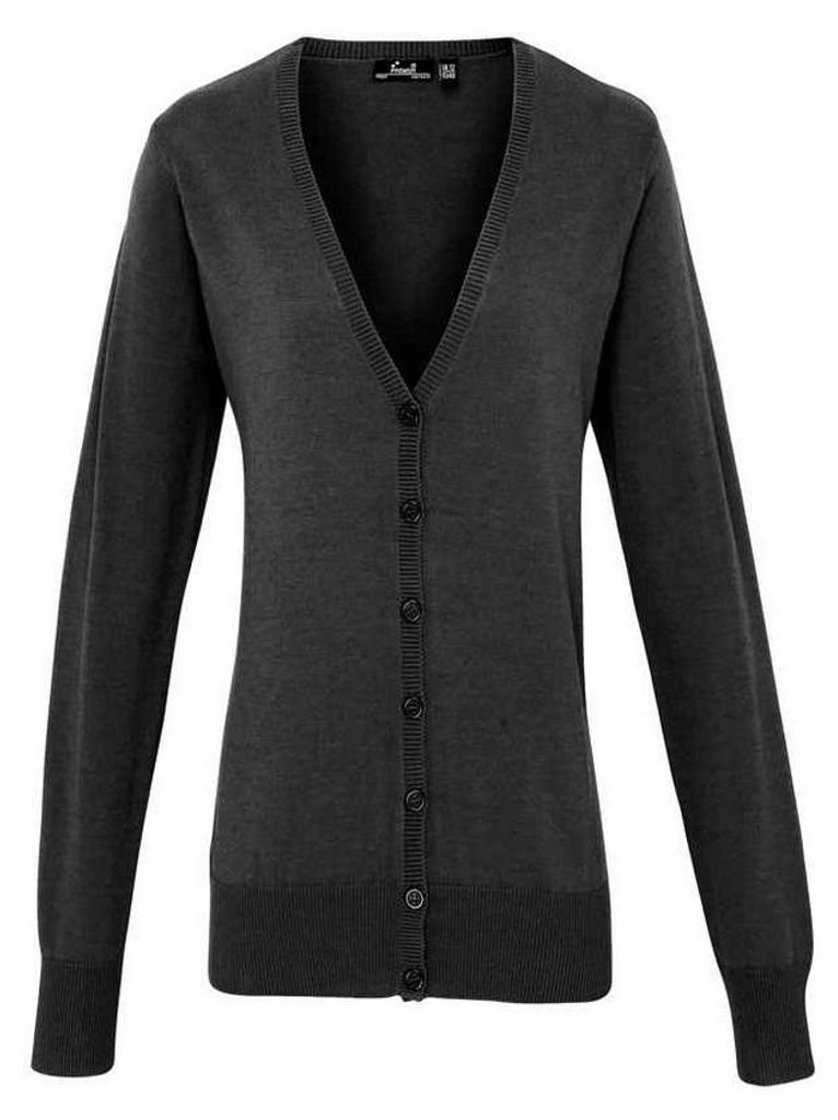 Premier - Strickjacke Knopfleiste für Damen LT3143 (44 DE) (Holzkohle)