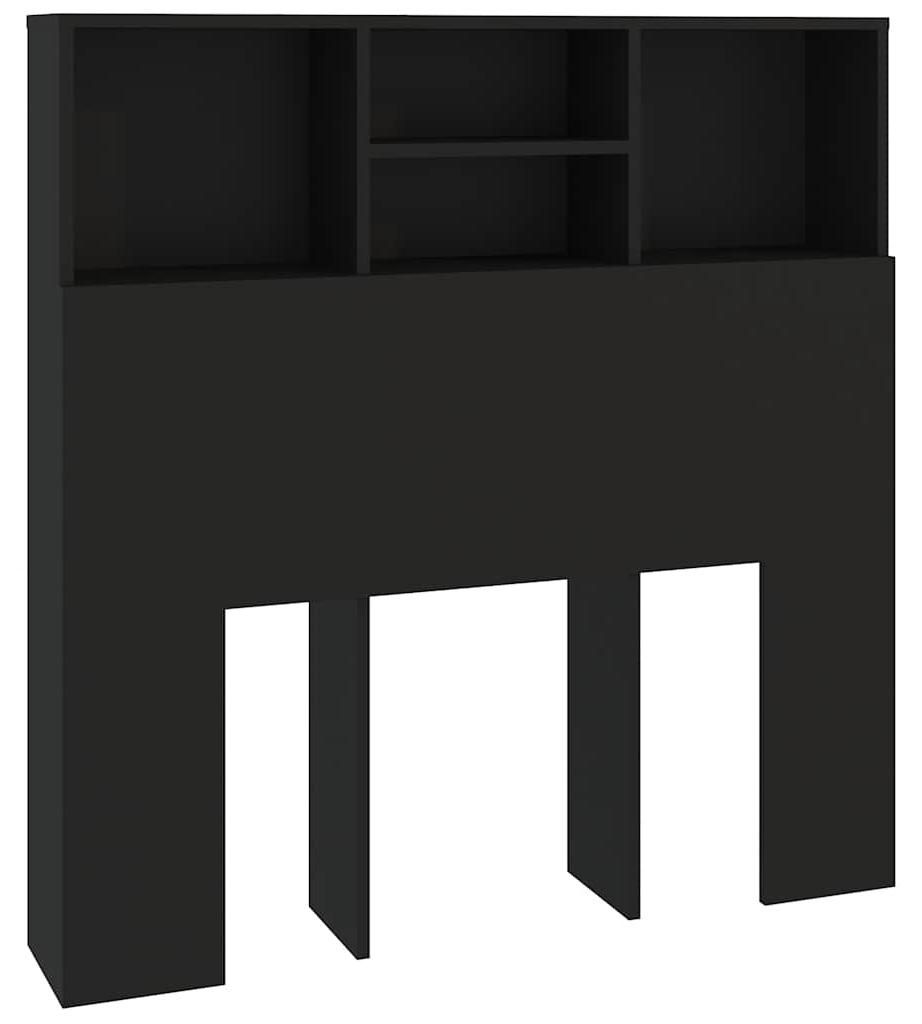 vidaXL Čelo postele s policami čierne 100x19x103,5 cm Obrázok produktu 