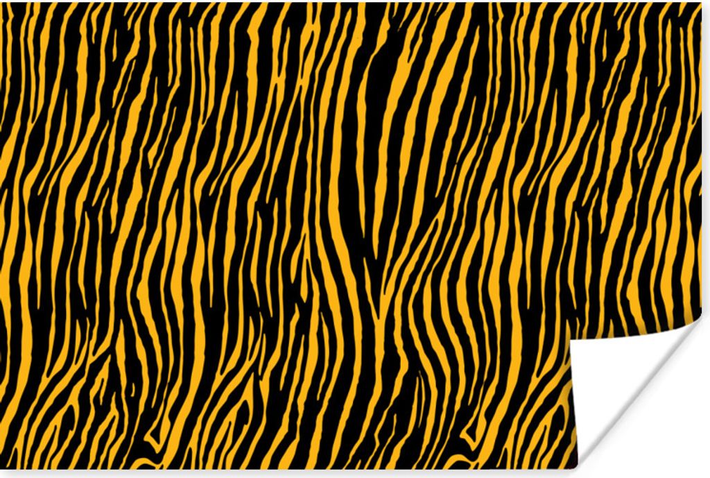 MuchoWow Poster Tigerdruck - Tiere - Orange 120x80 cm - Bilder