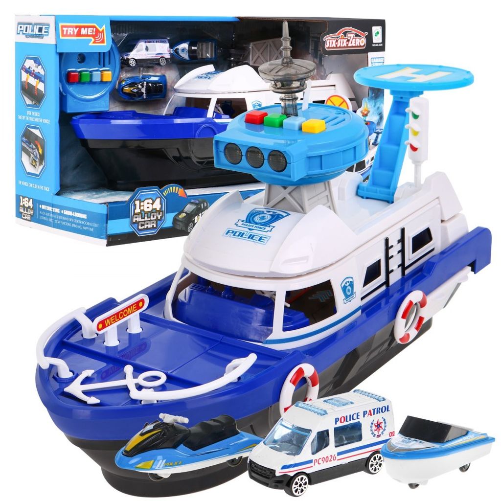 Bateau de police interactif 2en1 pour enfants 3+ Image du produit 