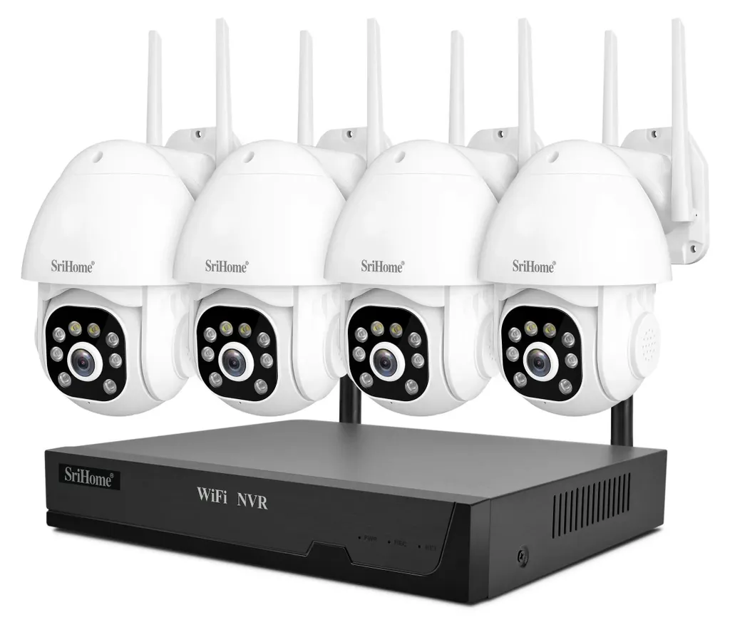 Caméra de surveillance HD 720p polyvalente à 4 objectifs et zoom 2x