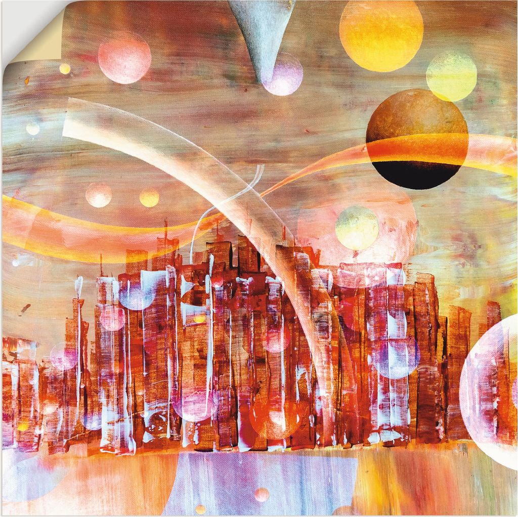ARTland Wandbild, selbstklebend Weltraumstadt 3000 Größe: 40x40 cm
