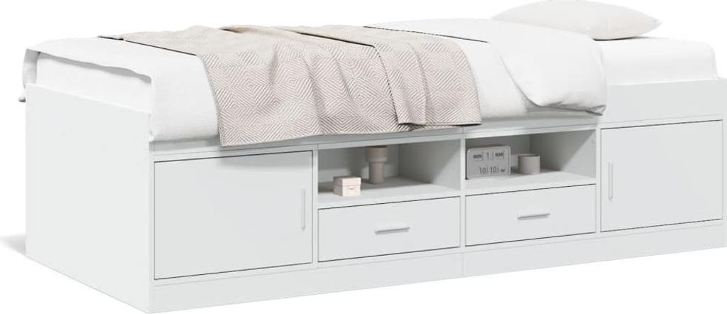vidaXL Lit de jour avec tiroirs sans matelas blanc 90x200 Image du produit 