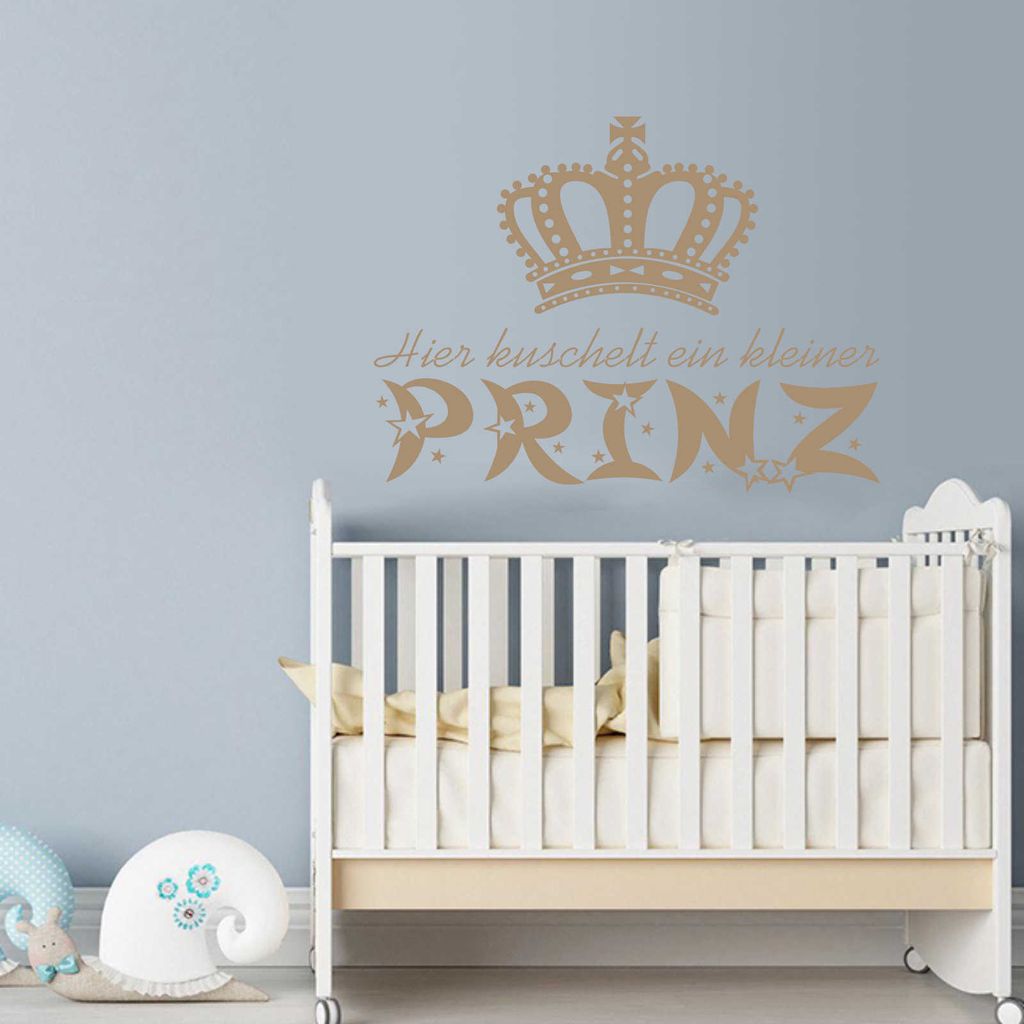 Wandtattoo - Wandaufkleber - Wandtattoo "Kuschel Prinz" - 70cm x 53cm braun - Dekoration Küche Wohnzimmer Wand