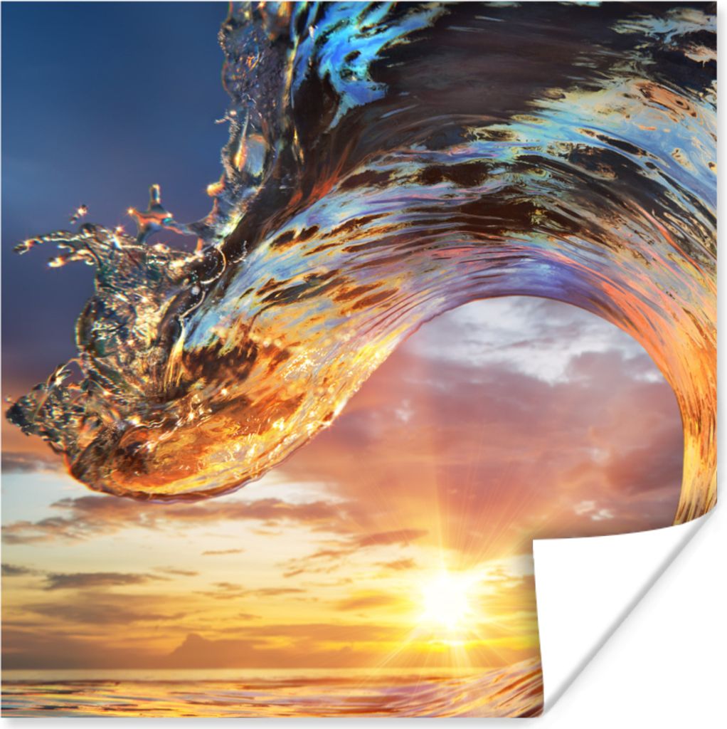 MuchoWow Poster Sonne - Meer - Farben 50x50 cm - Wohnzimmerdekoration